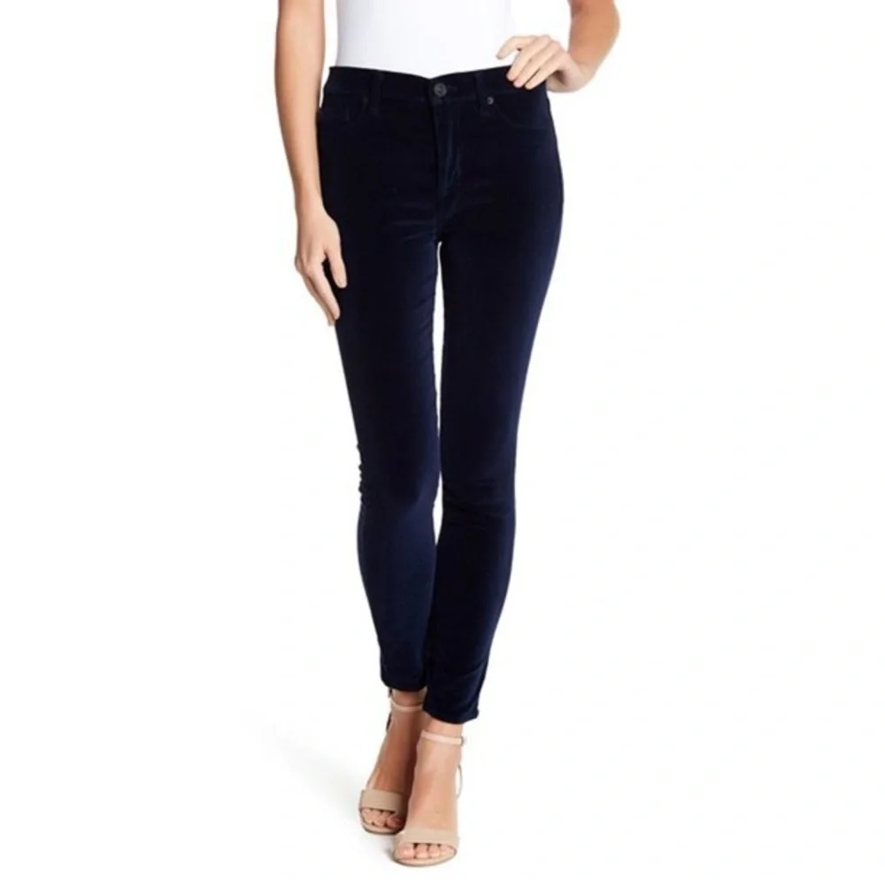 Hudson Jeans NWT Barbara High Waist Super Skinny Ankle Dark Obsidian Velvet 27